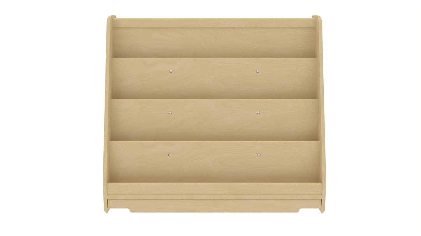 Wooden Classroom Bookshelf – 4 Tier Front-Facing Display | 32" H x 36.5" W x 14.5" D