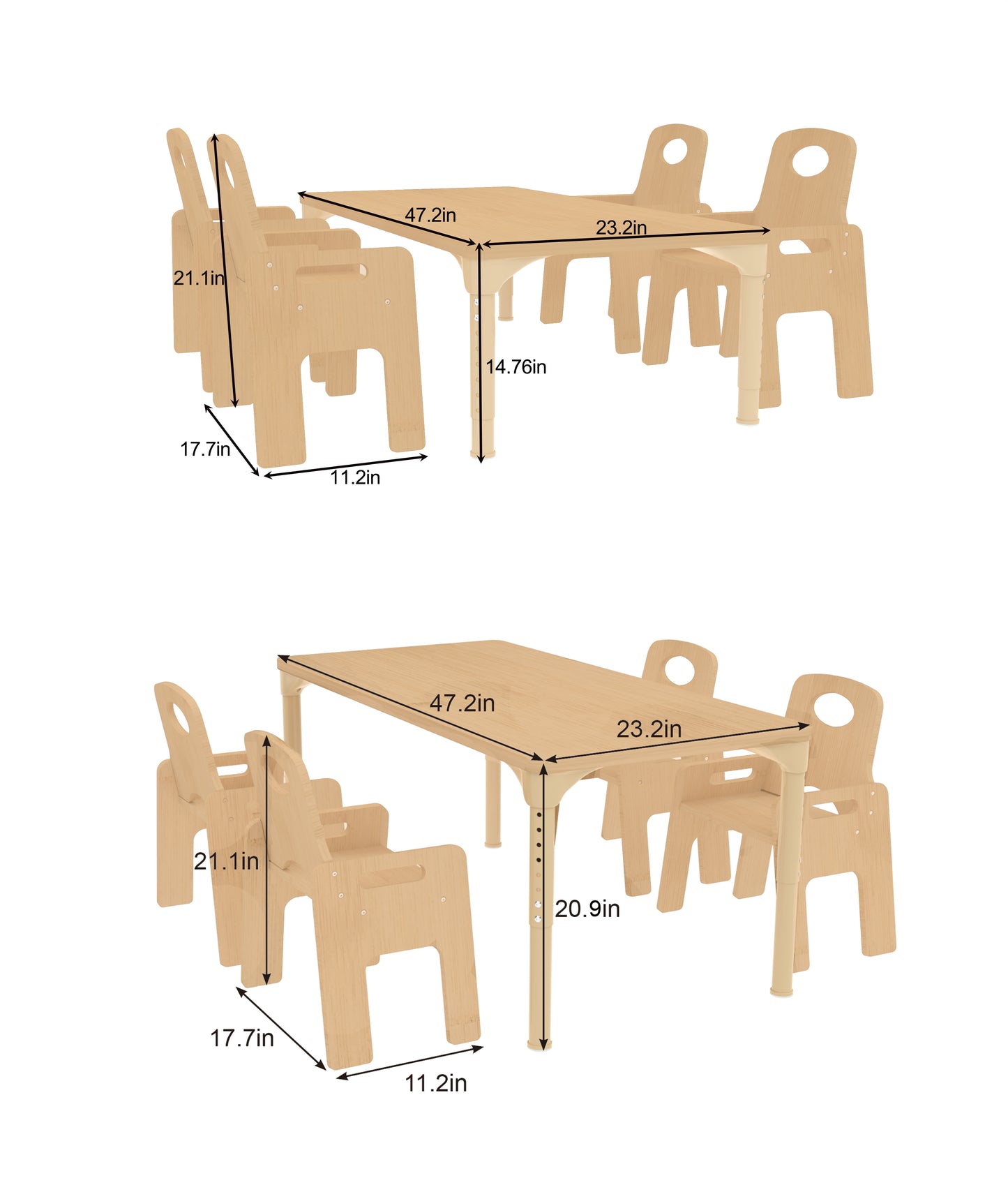 Adrian - Kleinkindtisch und Stuhl 5 -teiliges Set