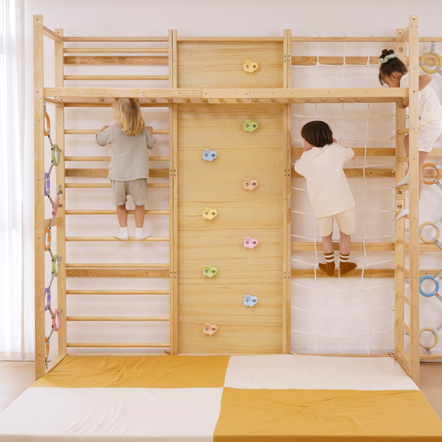 Monkey Bar Attachment – For 94.5 Inch MODULAR Walnut Swedish Ladder