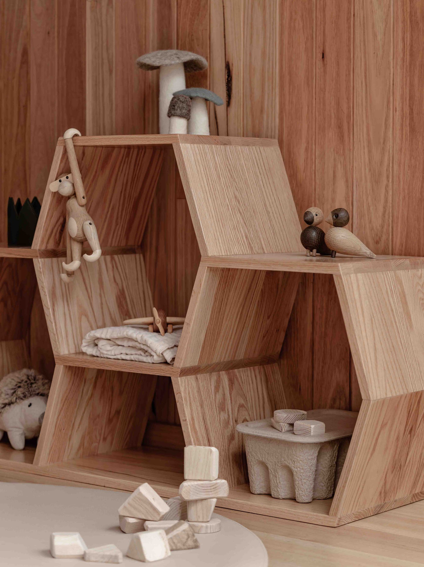 Honeycomb Shelf – Medium | Modular European Oak Storage