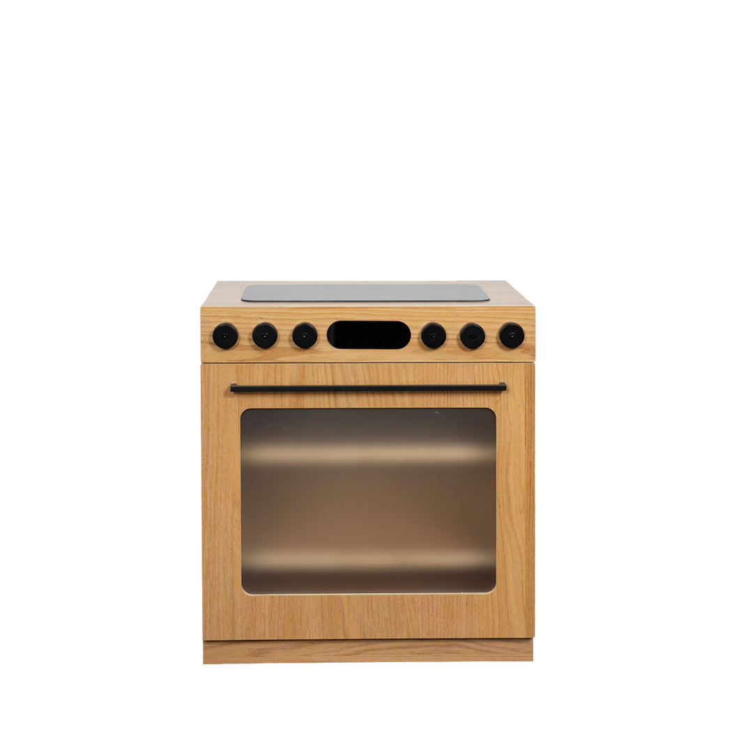 Oak Fluted Play Oven – Montessori Wooden Toy Kitchen
