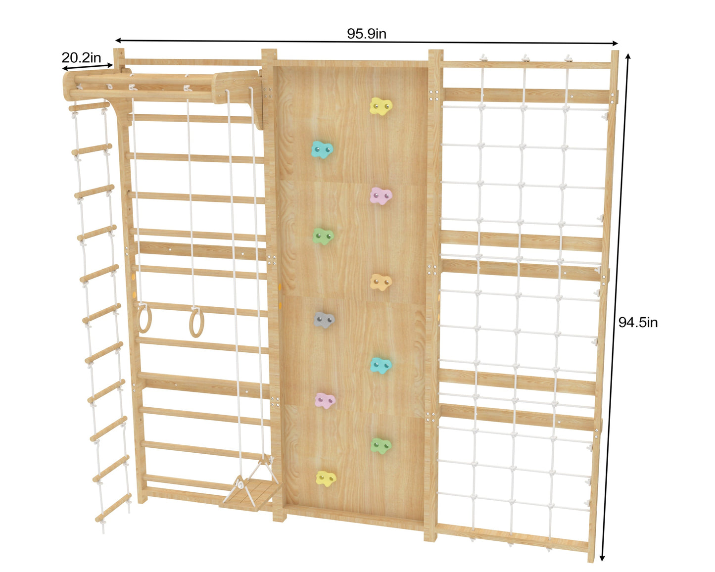 Walnut Modular - 9-in-1 Swedish Ladder Wall Gym and Climber