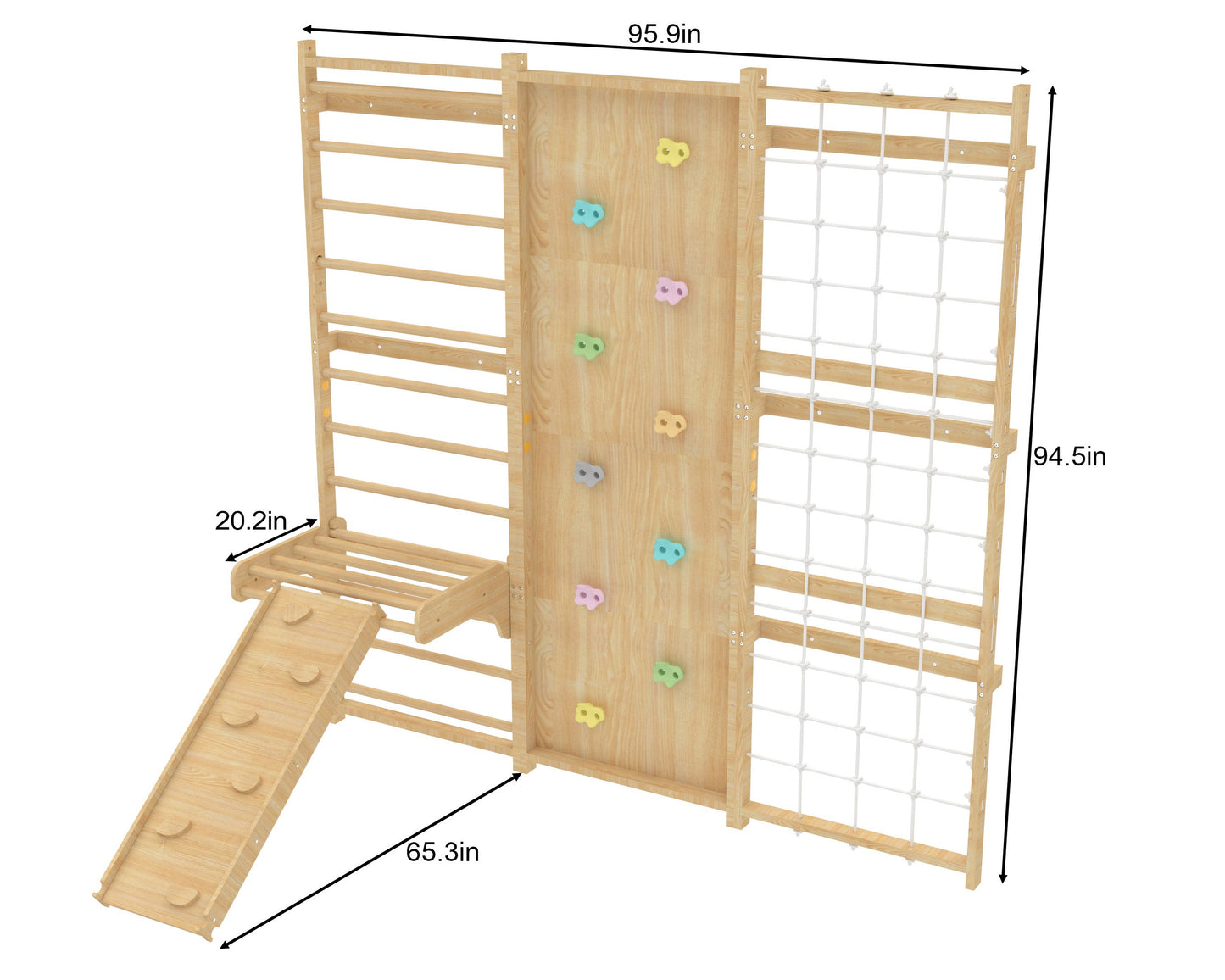 Walnut Modular - 9-in-1 Swedish Ladder Wall Gym and Climber