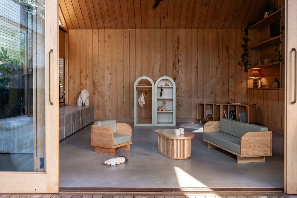 Mini Fluted Coffee Table – European Oak Kids Playroom Table