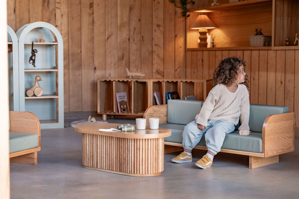 Mini Fluted Coffee Table – European Oak Kids Playroom Table