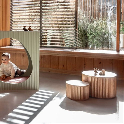 Nesting Fluted Tables - White