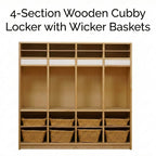 Avenlur 122 cm (48 Zoll) Holzschrank für Vorschulkinder – Doppelfach-Garderobenschrank für Kinder, Kitas, Montessori-Einrichtungen und Klassenzimmer