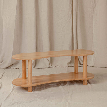 Leni Shelf Low – European Oak Two-Tier Storage for Early Childhood Spaces