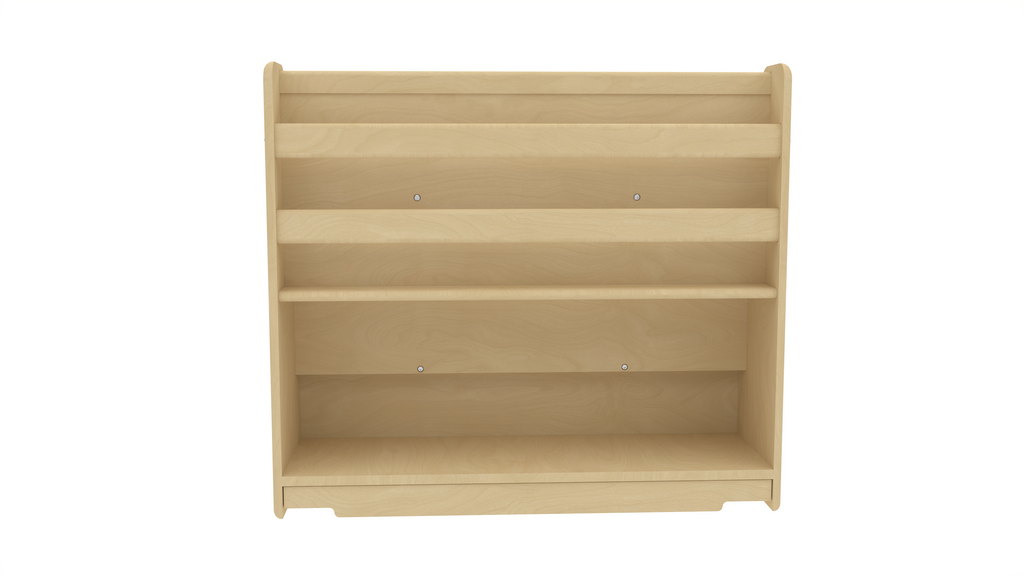 Wooden Classroom Bookshelf – 4 Tier Front-Facing Display | 32" H x 36.5" W x 14.5" D