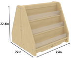 Wooden Classroom Bookshelf – Double Pack 3 Tier Front-Facing Display | 22.4" H x 25" W x 22" D