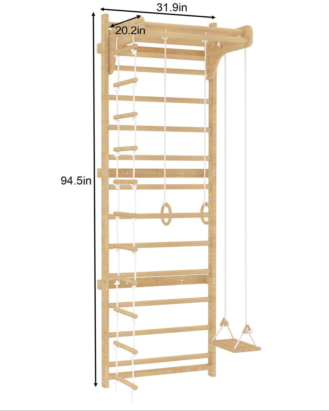 Avenlur Modulares Wandpaneel aus Walnussholz mit Leiter