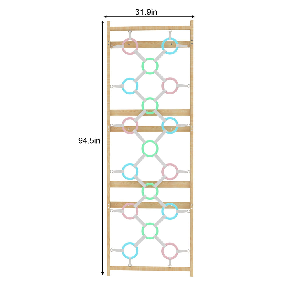Walnut Modular – Ring Wall Climbing Panel Attachment (For 95”)