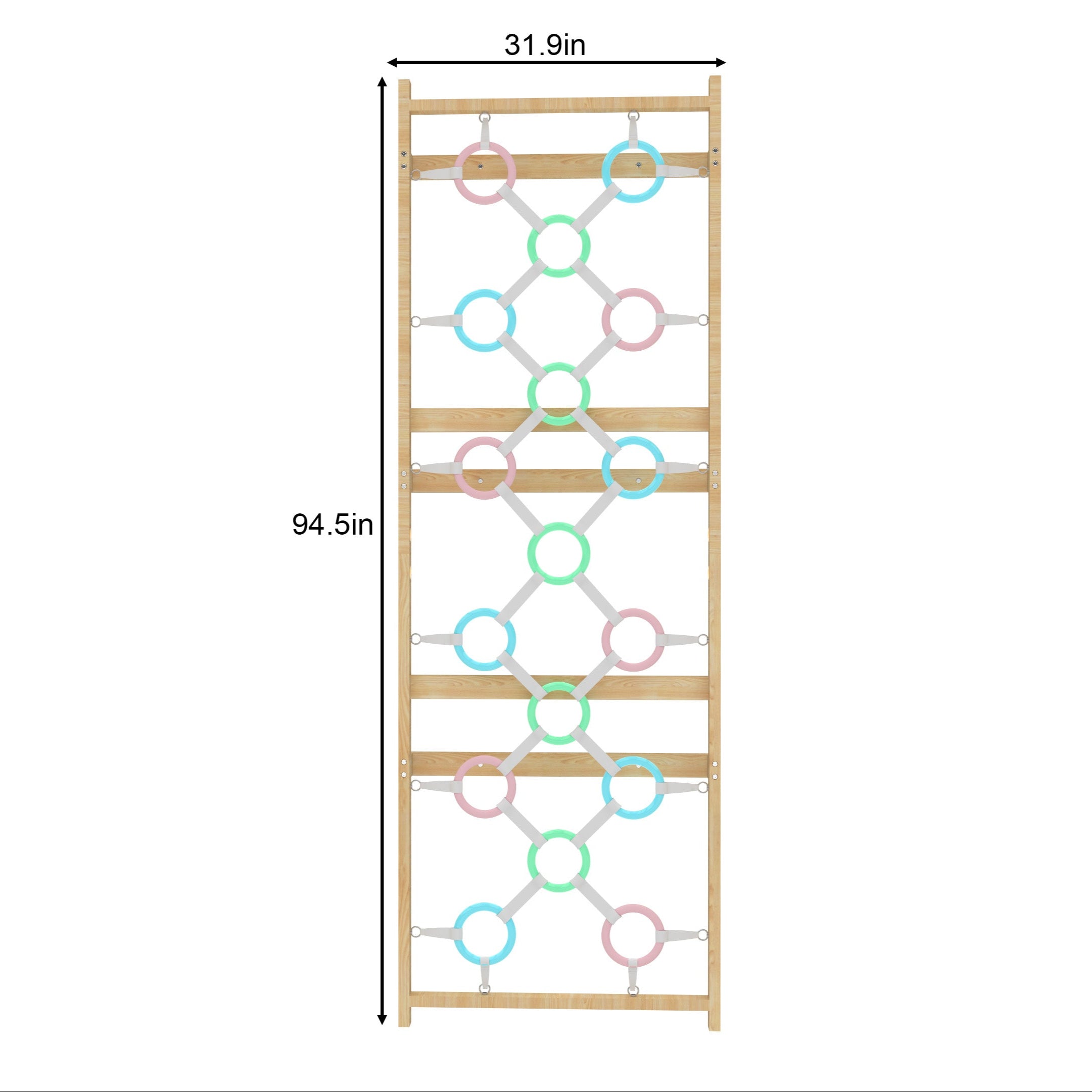 Walnut Modular – Ring Wall Climbing Panel Attachment (For 95”)