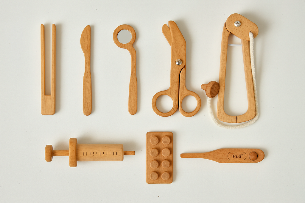 Arztspielset aus Holz – Montessori-Arztinstrumente für Kinder