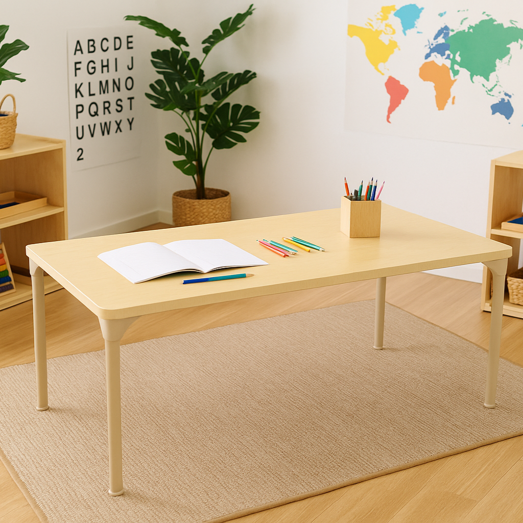 Adjustable Kids Classroom Tables – Square & Rectangle (13–25in Heights)
