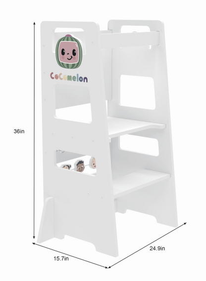 Date CocoMelon - 3 in 1 Kitchen Tower, Step Stool and Chalkboard