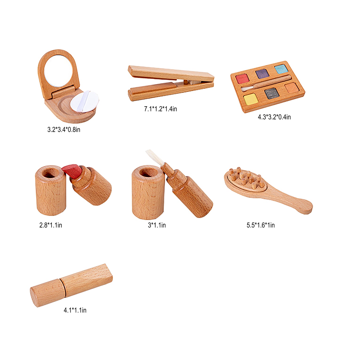 Avenlur Wood Cosmetic 7-in-1 Make-up-Kit für das Spielenspiel