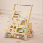 Wooden Baby Activity Walker with Sensory Play - Colorful