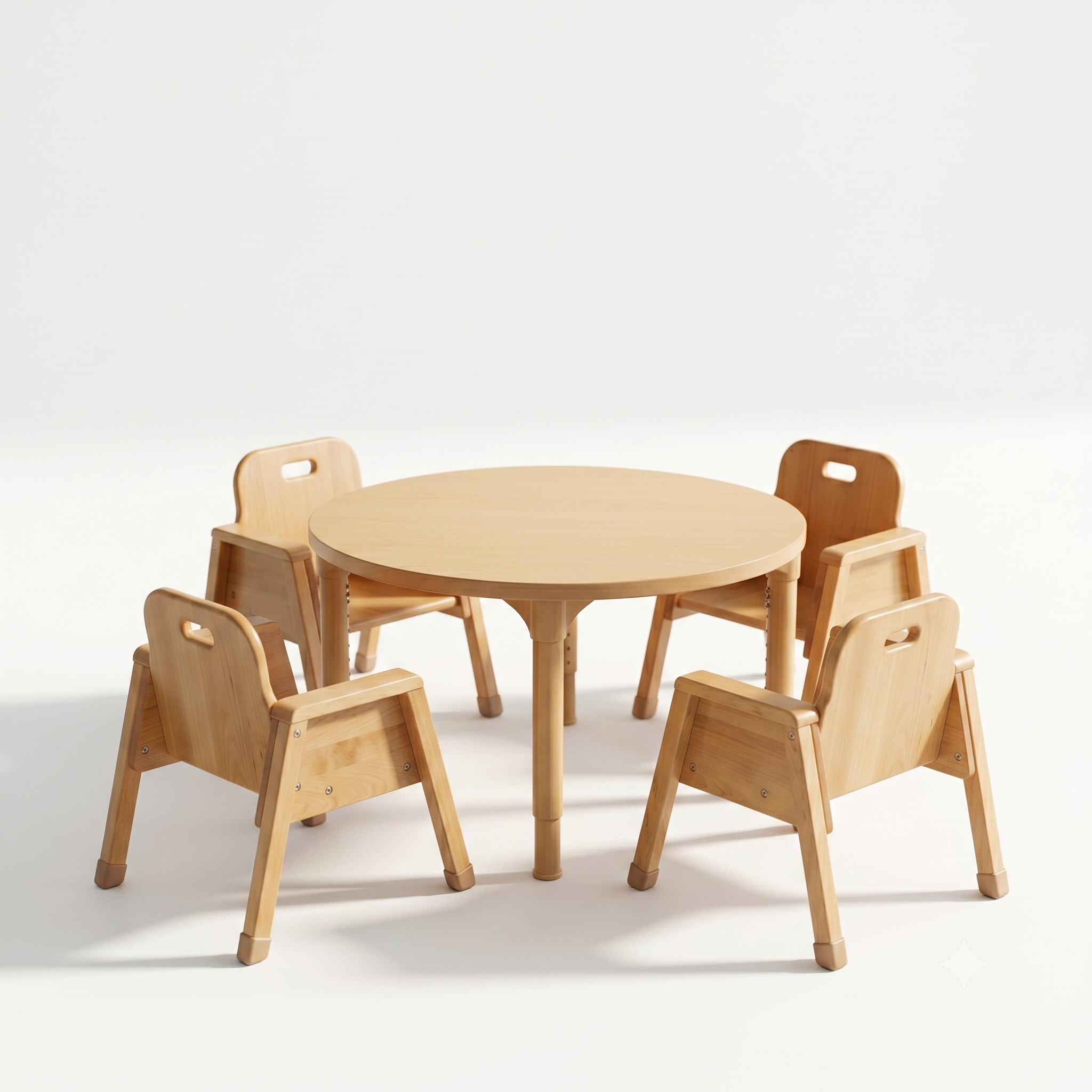 Round Adjustable Kids Classroom Table – 30" Diameter, 17"–25" Height | Daycare, Montessori & Homeschool