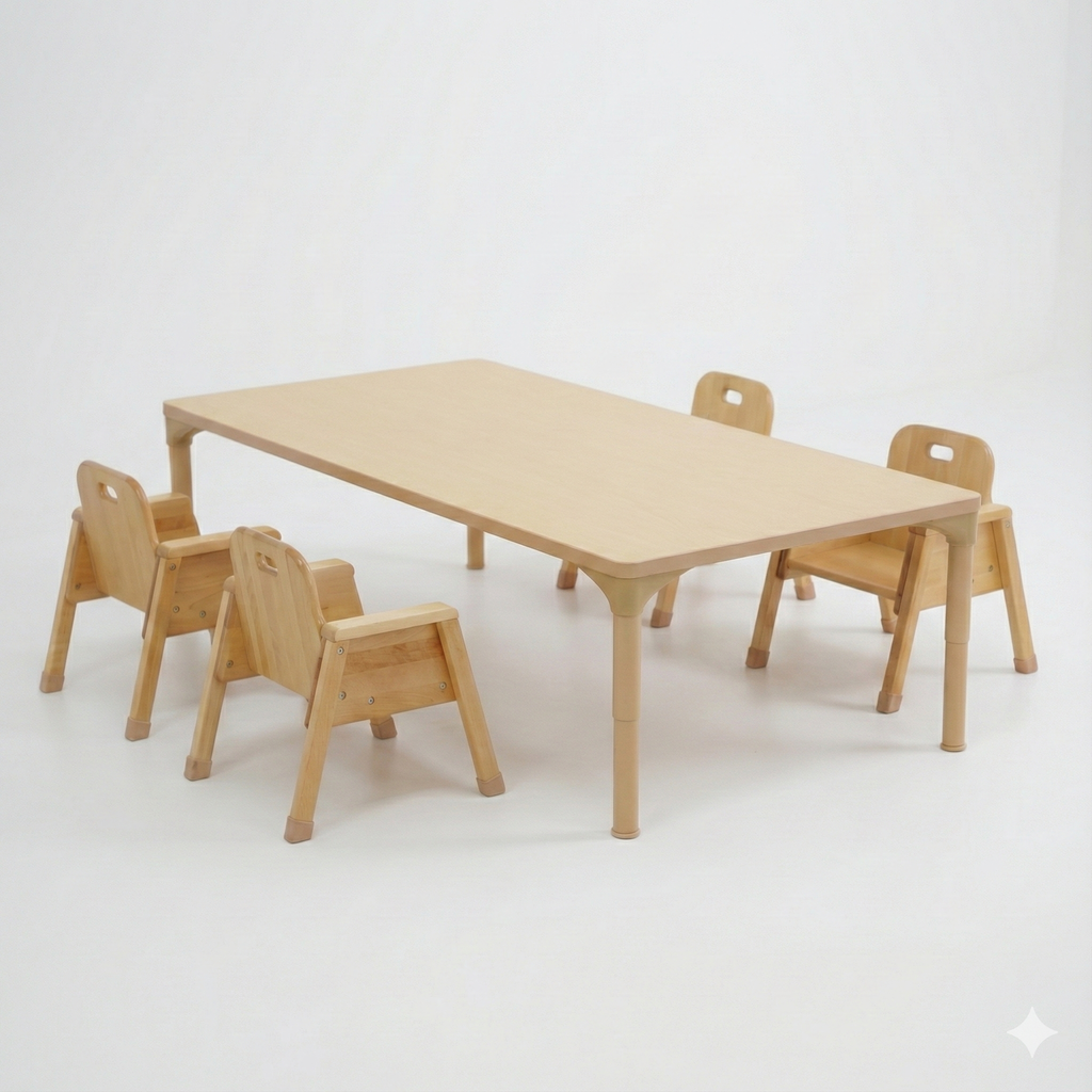 Rechteckiger, höhenverstellbarer Kindertisch – 33 bis 43 cm | Aktivitätstisch für Kleinkinder und Vorschulkinder