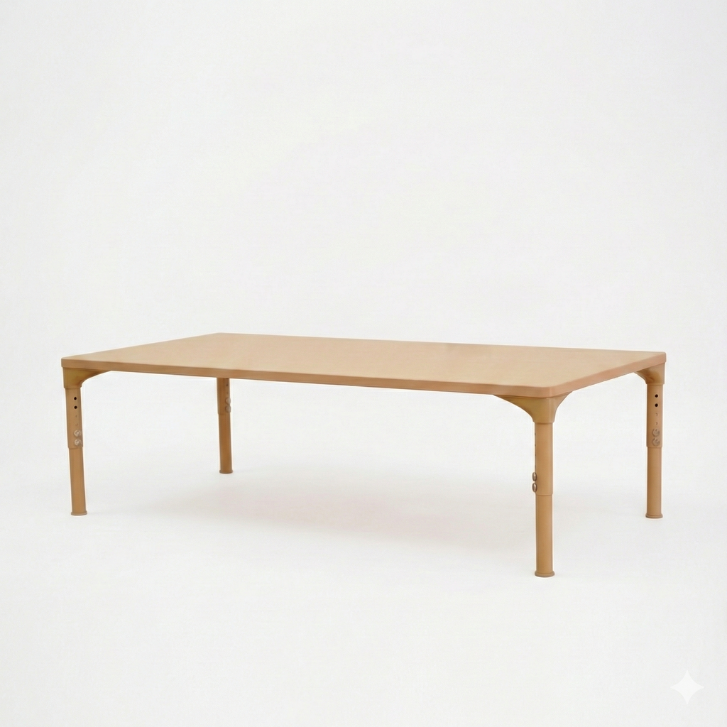 Wooden table on a white background