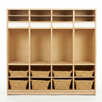 Avenlur 122 cm (48 Zoll) Holzschrank für Vorschulkinder – Doppelfach-Garderobenschrank für Kinder, Kitas, Montessori-Einrichtungen und Klassenzimmer