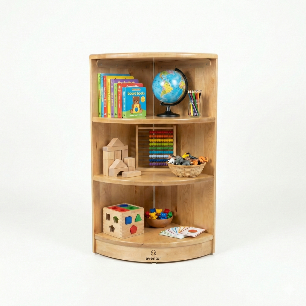 Montessori Classroom Corner Shelf - 32" Tall