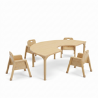 Half-Circle Adjustable Kids Classroom Table – 64"×32", 13"–17" Height | Teacher & Small-Group Station