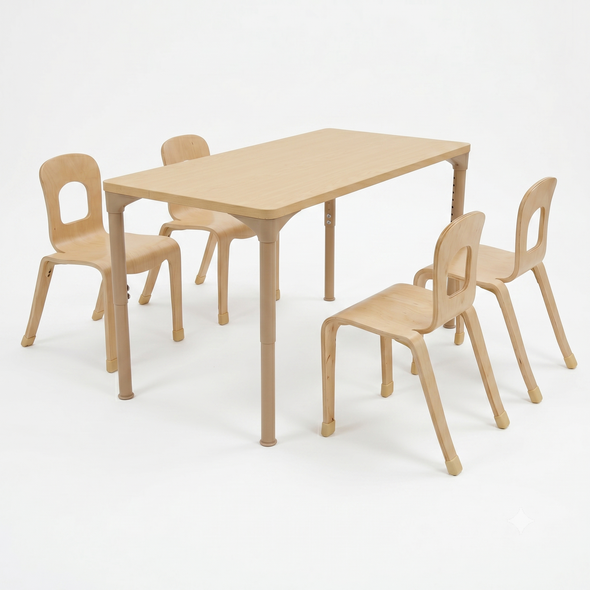 Rectangular Adjustable Kids Classroom Table – 48"×24", 17"–25" Height | School, Daycare & Homeschool