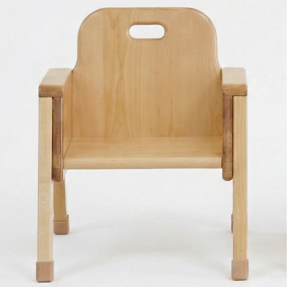 Wooden chair with a plain white background