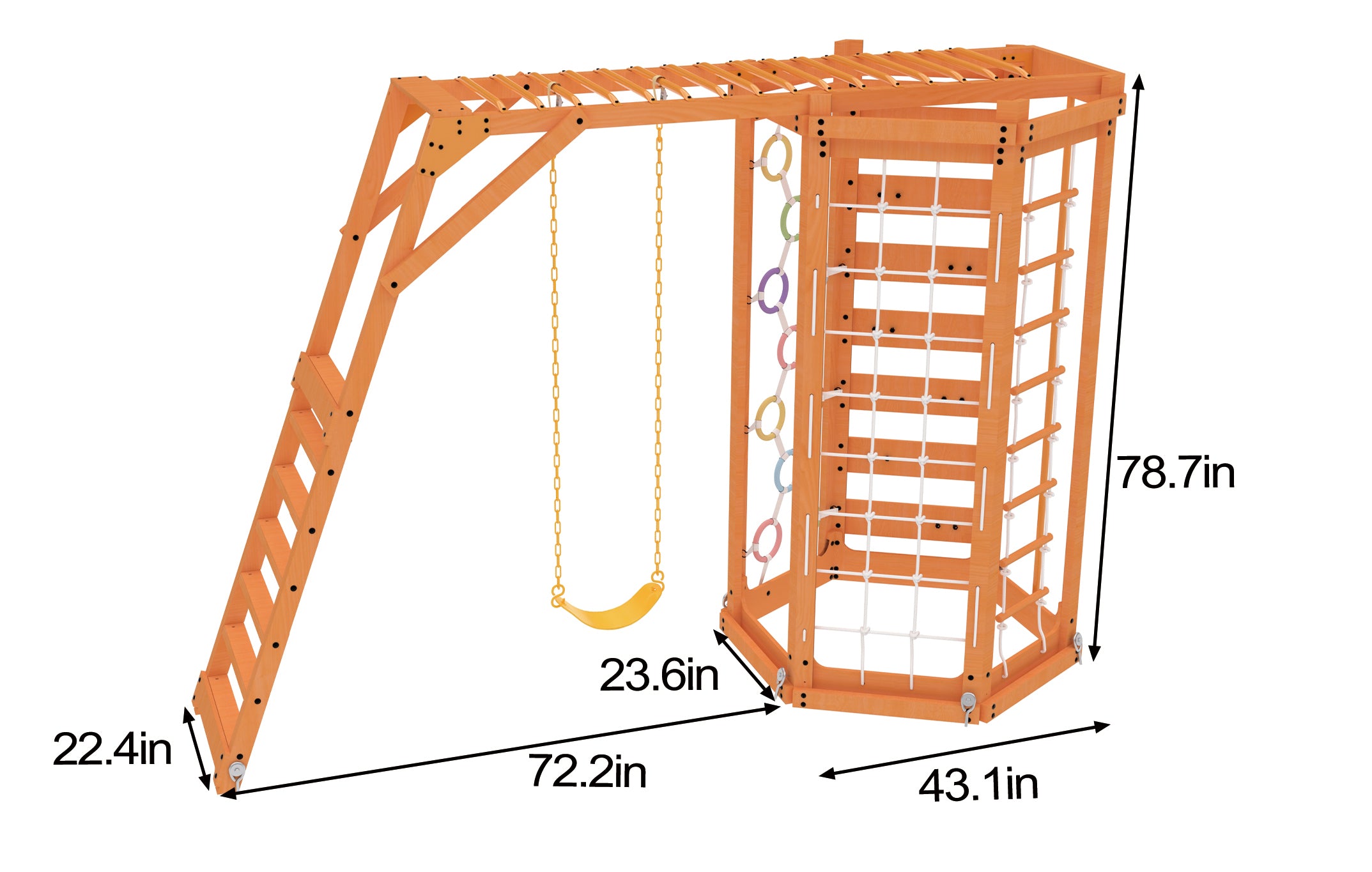 Hawthorn Outdoor Climber Playset | Monkey Bars, Swing & Octagon Climber for Kids