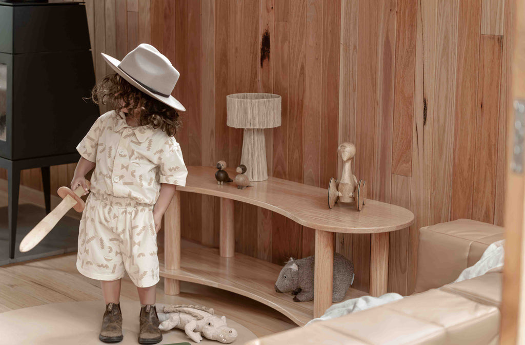 Leni Shelf Low – European Oak Two-Tier Storage for Early Childhood Spaces