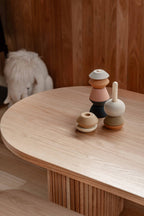 Fluted Oval Kids Table – Solid European Oak Activity Table