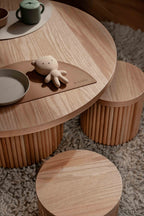 Fluted Round Kids Table – Solid European Oak Activity Table