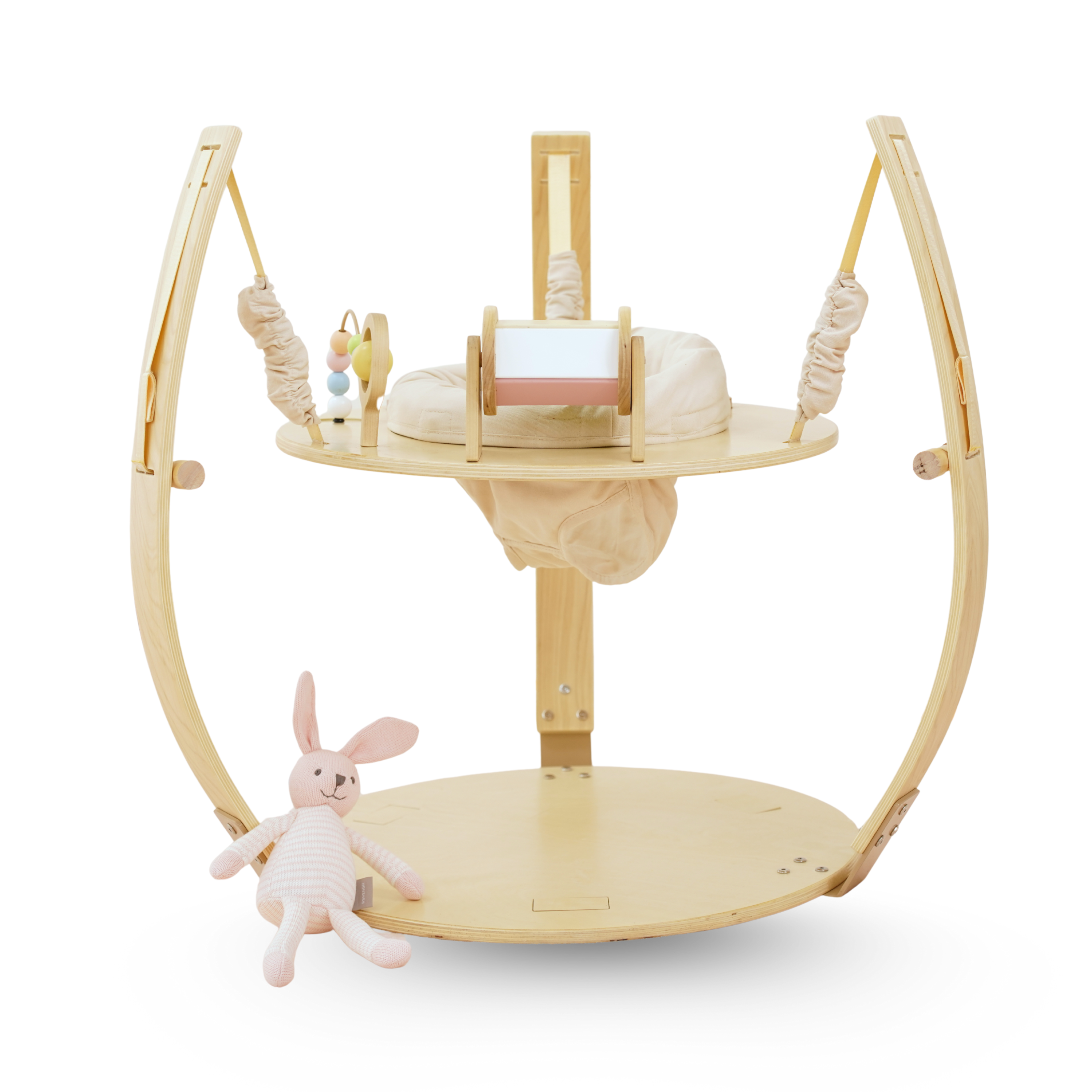 Ivy 3-in-1 Babywippe, Spielbogen und Aktivitätstisch aus Holz
