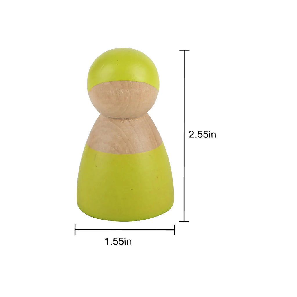 Hölzerne Regenbogen -Peg -Puppen Abbildungen 12 Stück Set