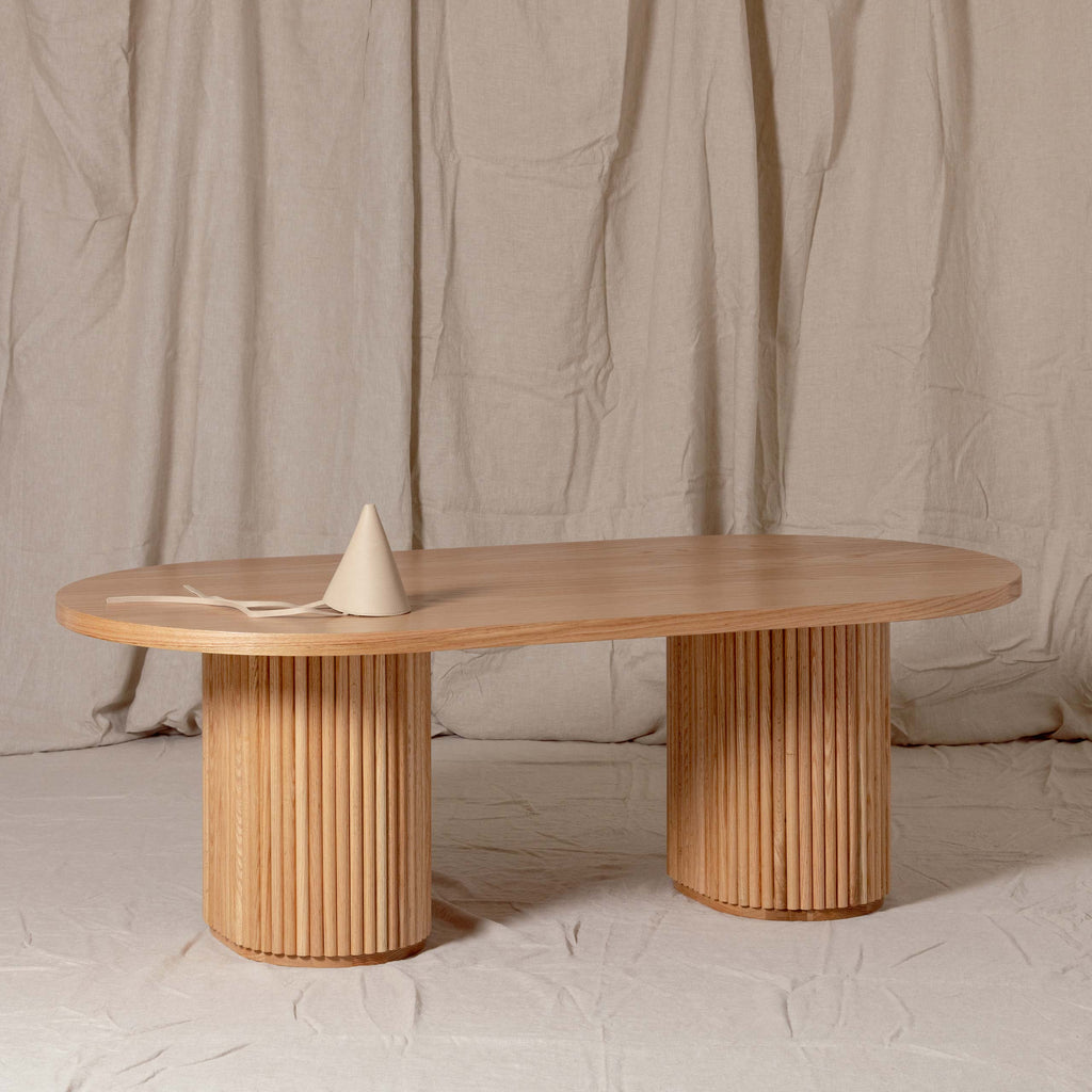 Fluted Oval Kids Table – Solid European Oak Activity Table