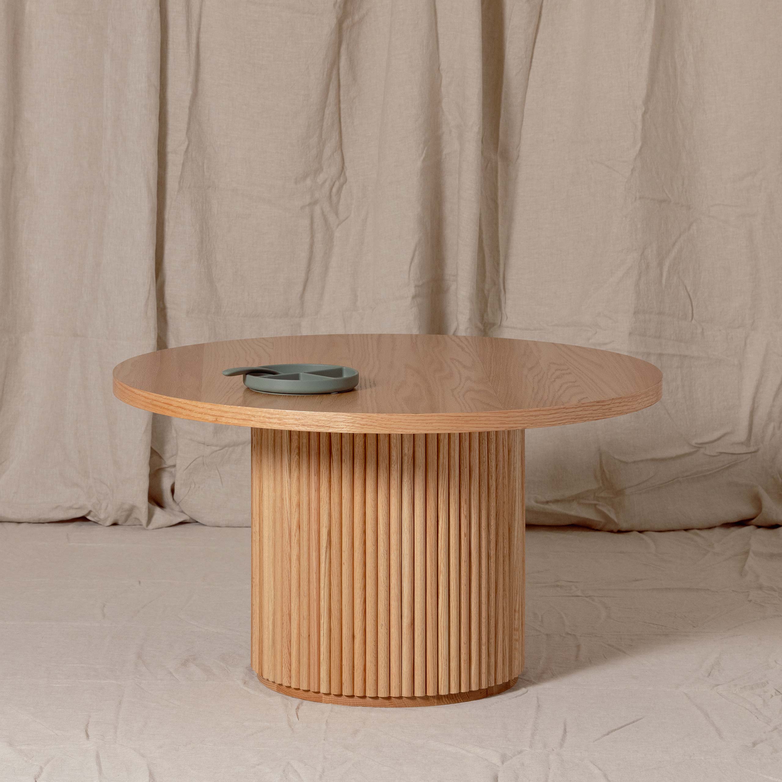 Fluted Round Kids Table – Solid European Oak Activity Table