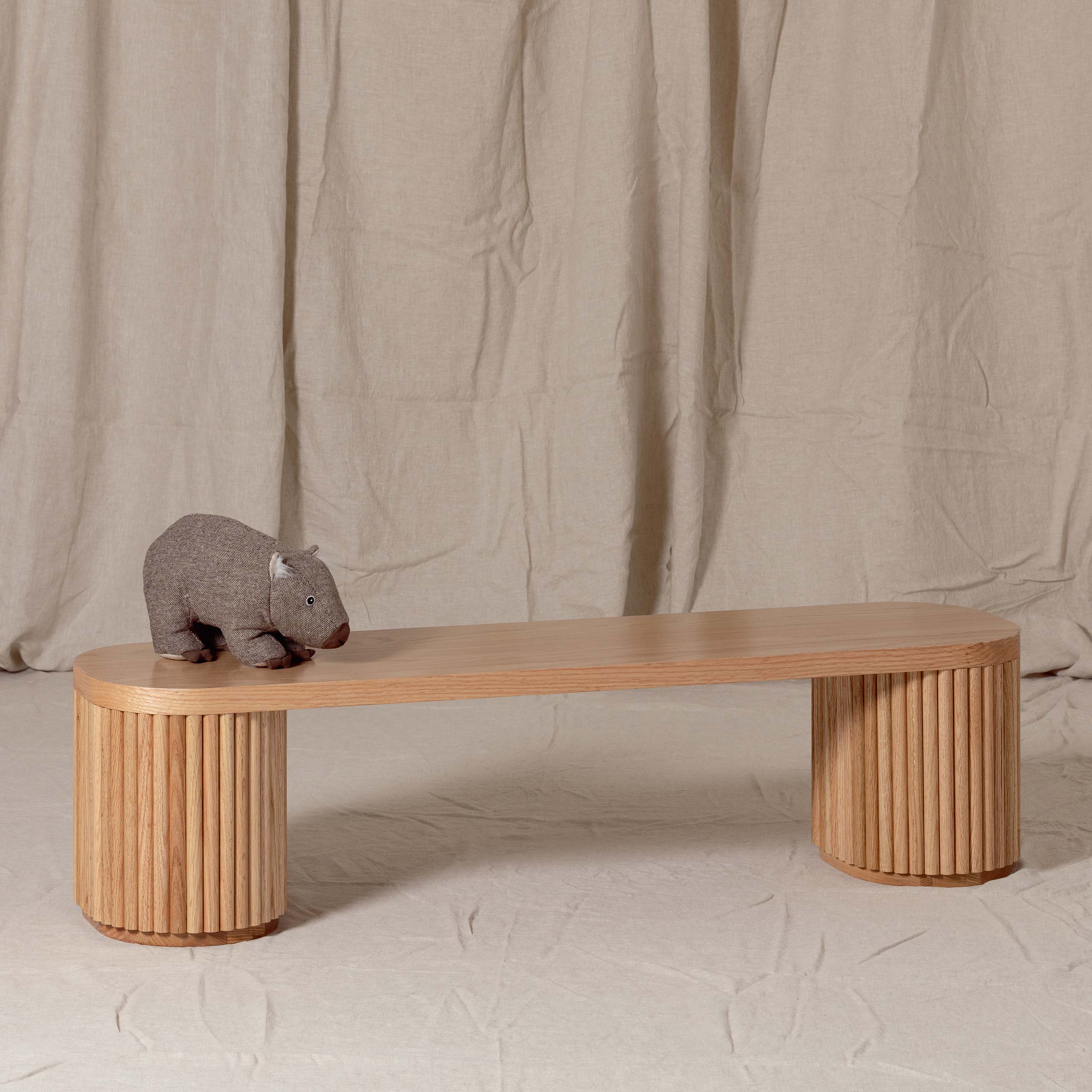 Fluted Bench – Solid European Oak (47.2" W)