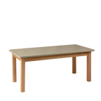 Matt Sage Rectangle Table (47.5" x 30" x 17") –  Solid Oak Frame