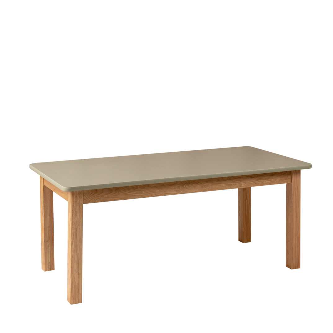 Matt Sage Rectangle Table (47.5" x 30" x 17") –  Solid Oak Frame