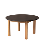 Round Black Kids Table – 35" Diameter Oak Base