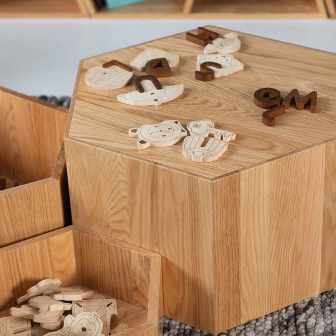 Hexagon Nesting Tables (Set of 3) | Solid European Oak