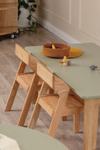 Matt Sage Rectangle Table (47.5" x 30" x 17") –  Solid Oak Frame