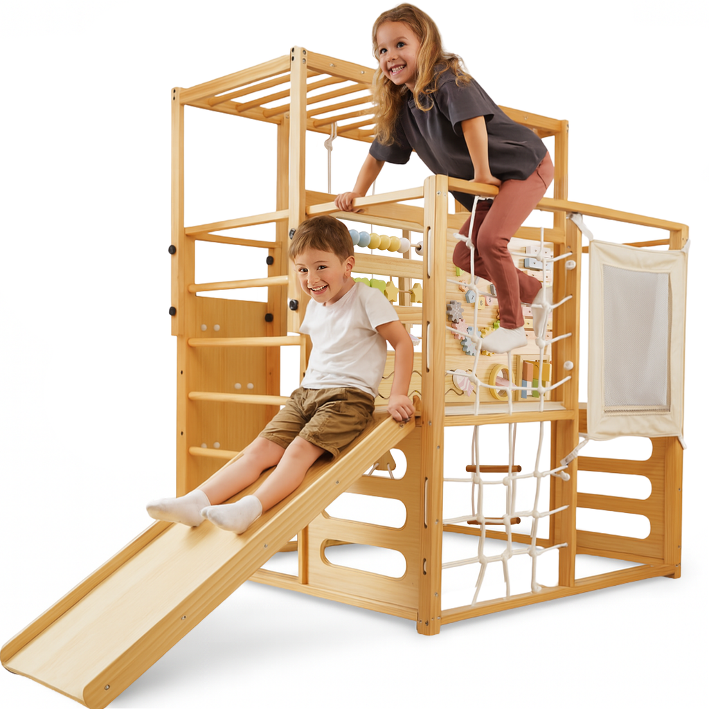 Avenlur Alpine Adventure indoor play gym with climber and slide