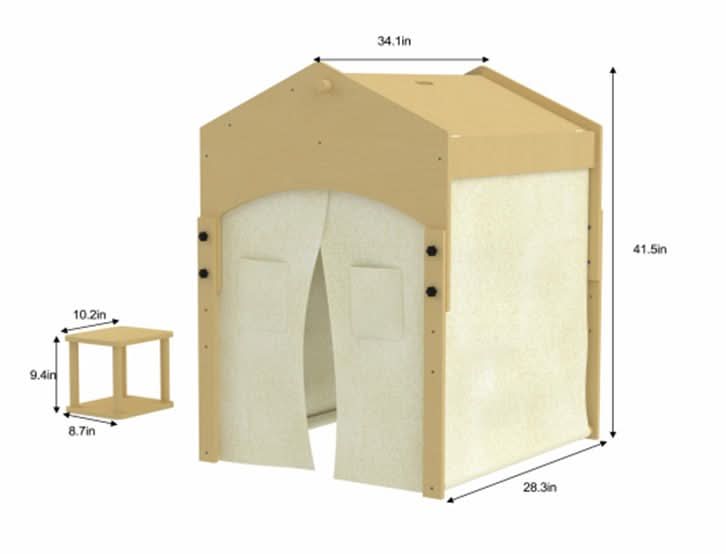 Avenlur Ash tent and desk set at home