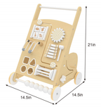 Avenlur wooden baby walker dimensions and activity features