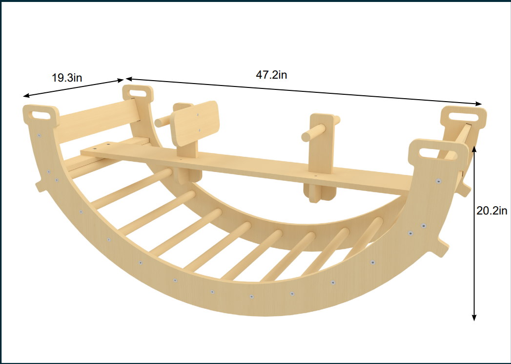 Avenlur Bailis climbing arch used as a seesaw for two toddlers