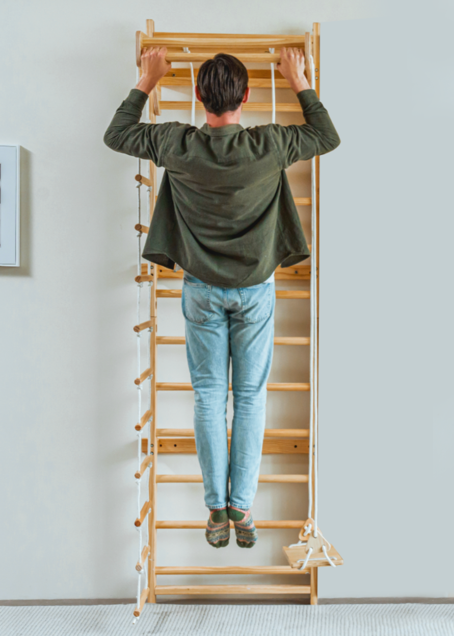 Avenlur Betula Swedish ladder with climbing wall and monkey bars
