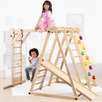 Toddler on the Avenlur Chestnut medium climbing wall